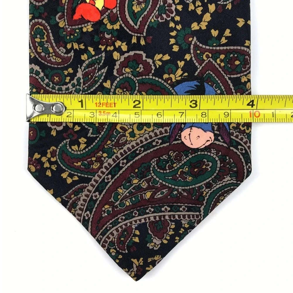Disney Tie Men's Paisley Winnie The Pooh Piglet Tiger Eeyore Necktie Korea 56